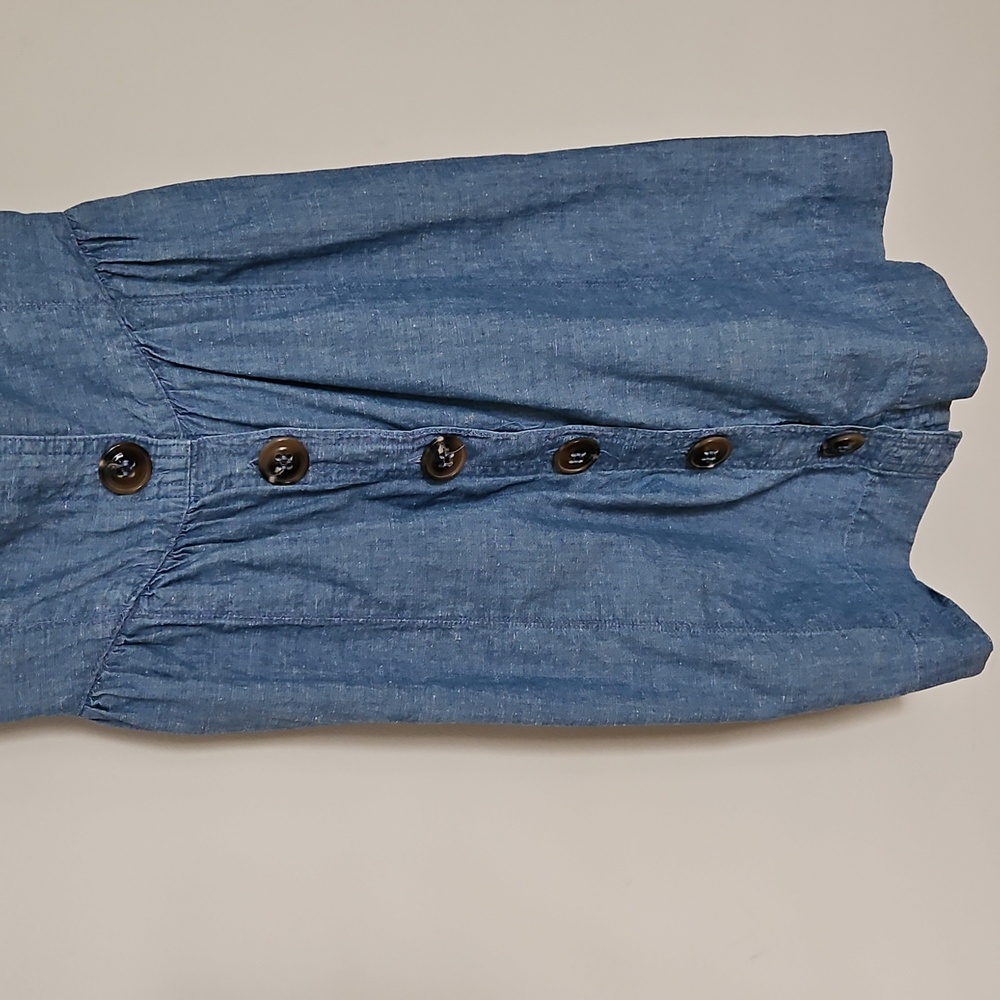 Free People Carolina Chambray Button Down Denim Mini Dress Womens 10 - Picture 4 of 9